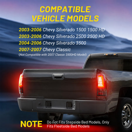 For-2003-2006-Chevy-Silverado-Smoked-LED-Tail-Lights-Assembly-Pair-09