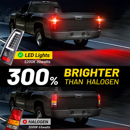 For-2003-2006-Chevy-Silverado-Smoked-LED-Tail-Lights-Assembly-Pair-10