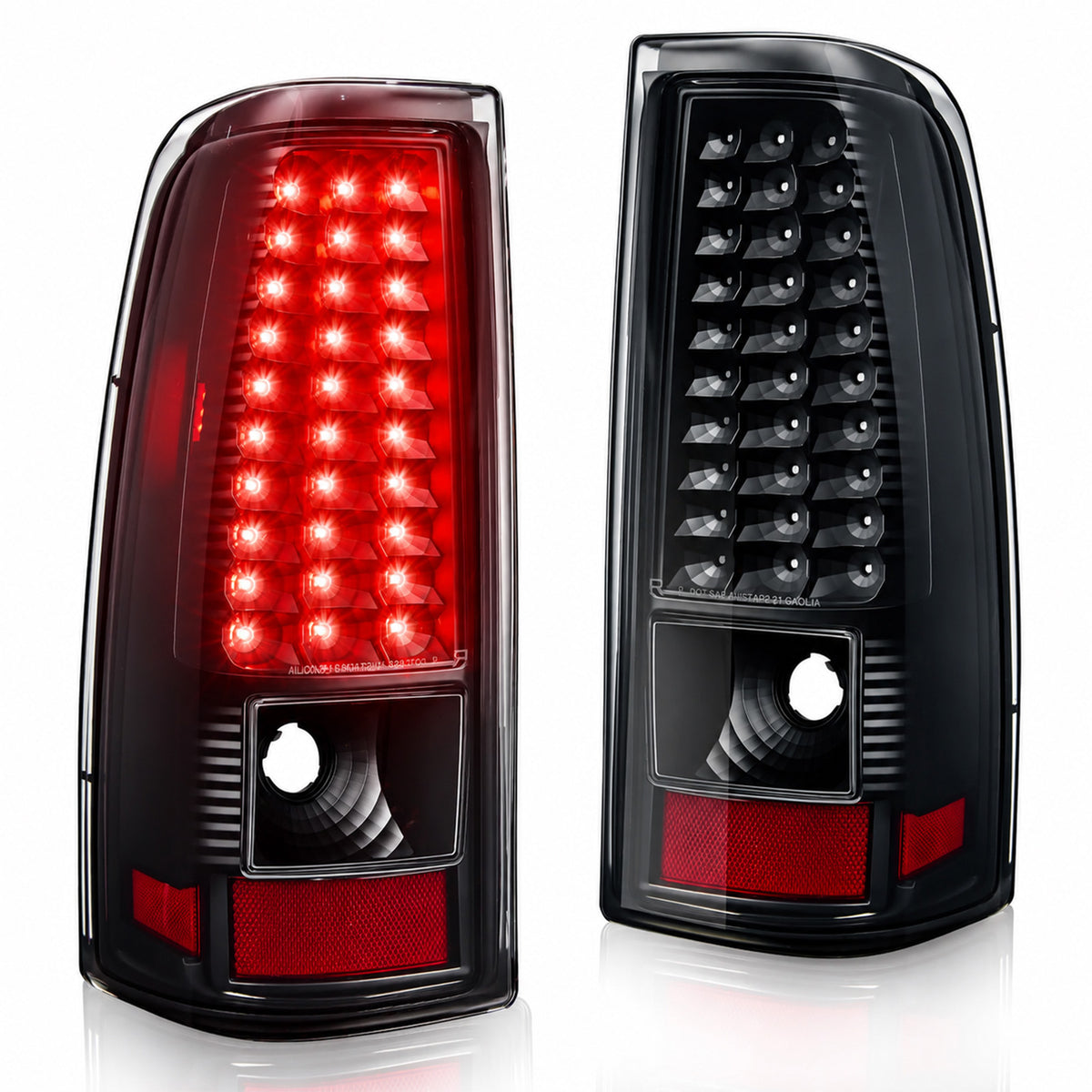 For 2003-2007 Chevy Silverado 1500/2500/3500 Smoked LED Tail Light Assembly Pair