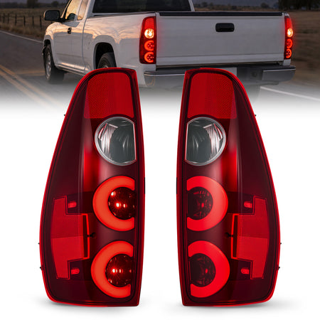 For 2004-2012 Chevy Colorado Red Lens LED Tail Light Assembly Pair