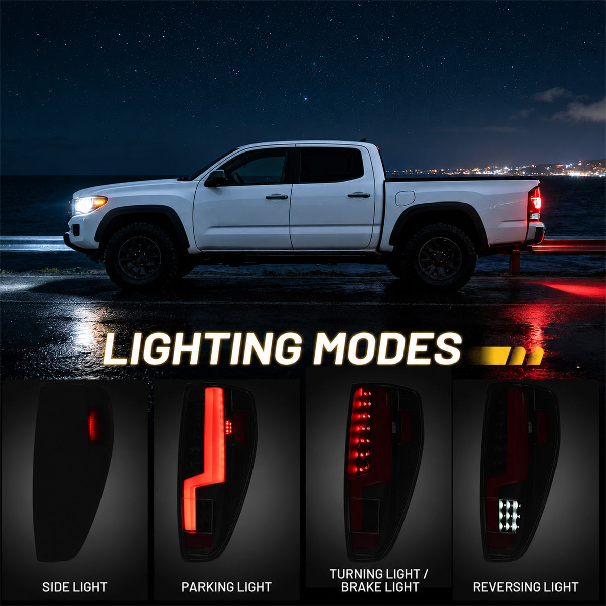 For 2004-2012 Chevy Colorado Smoked LED Tail Light Assembly Pair