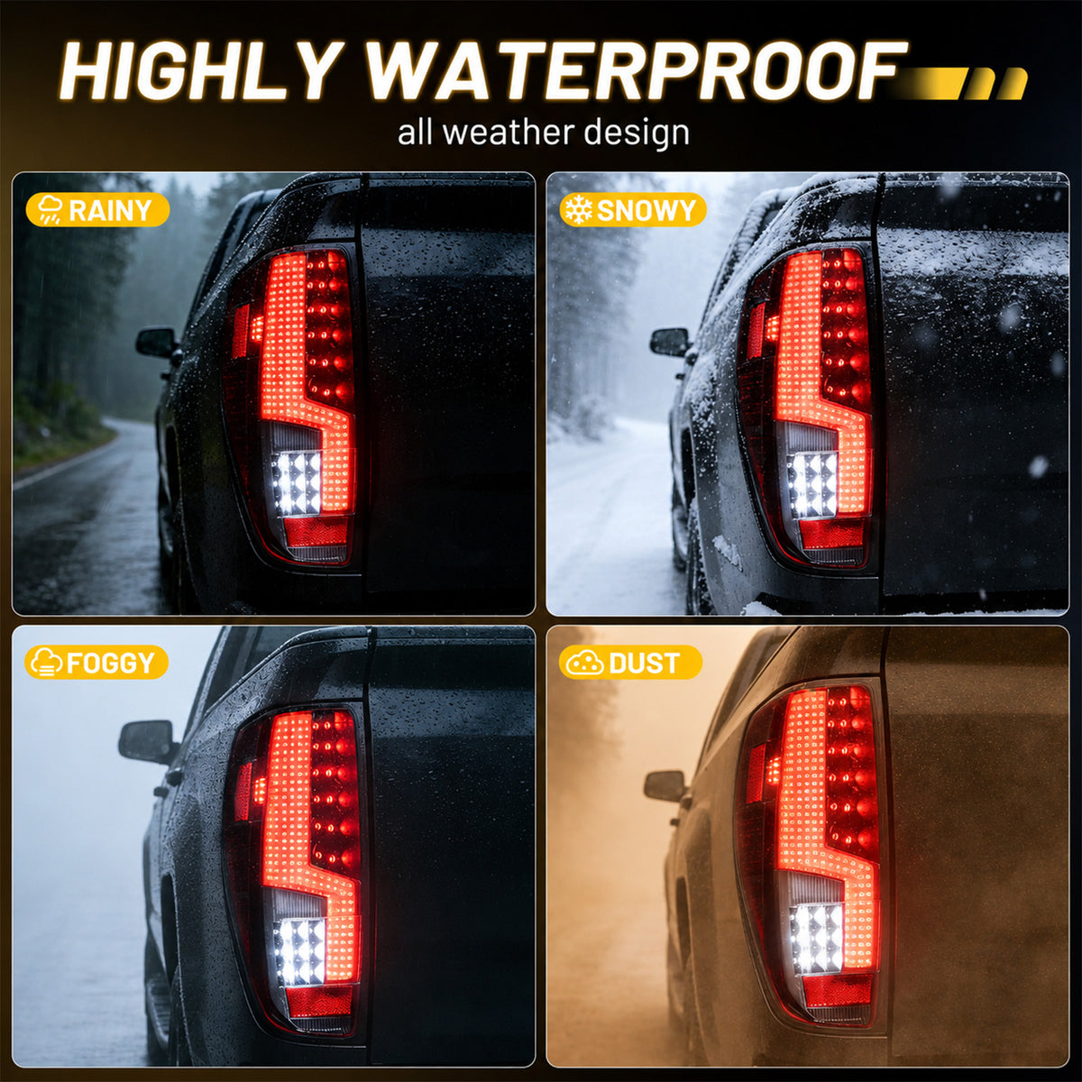 For 2004-2012 Chevy Colorado Smoked LED Tail Light Assembly Pair