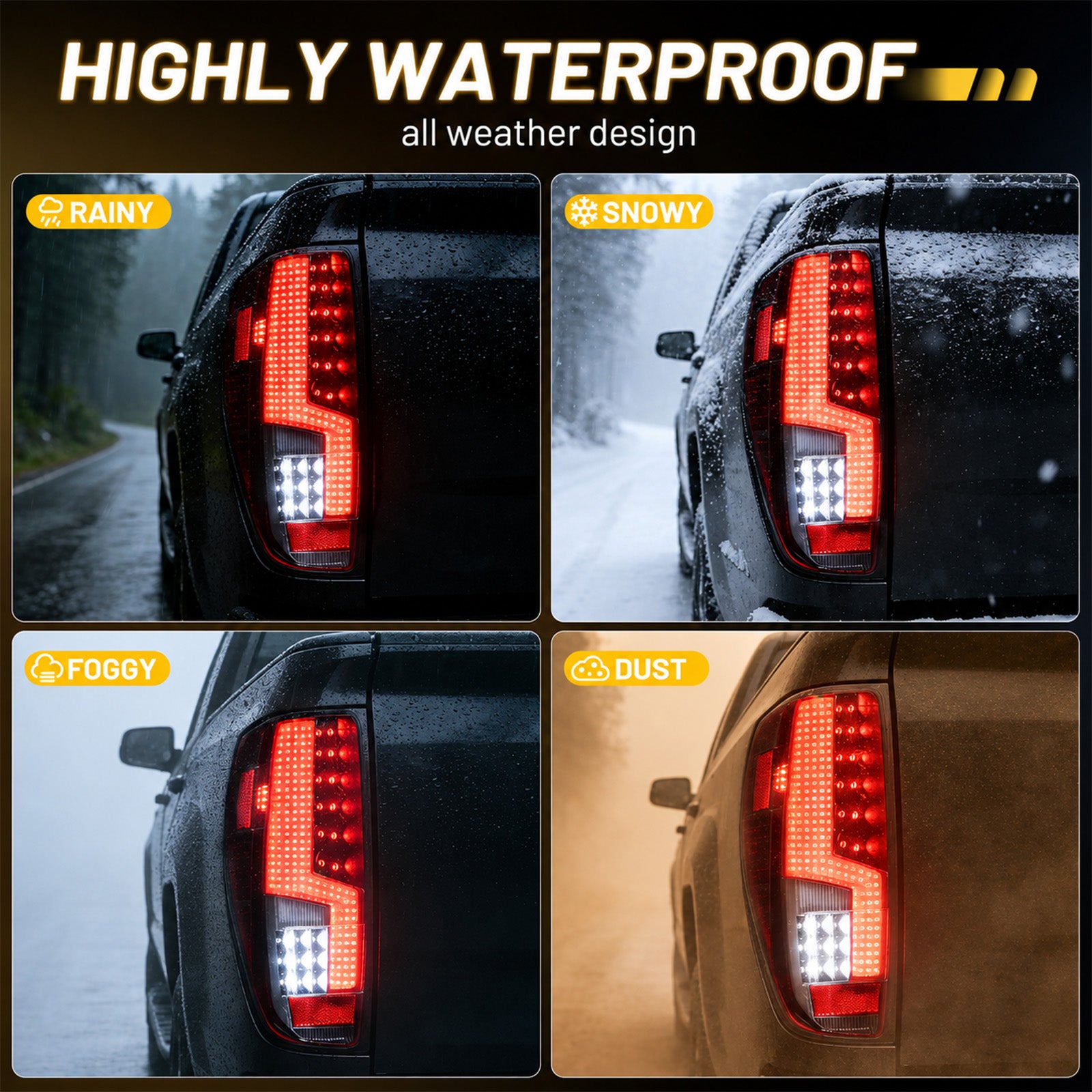 For 2004-2012 Chevy Colorado Smoked LED Tail Light Assembly Pair