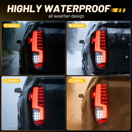 For 2004-2012 Chevy Colorado Smoked LED Tail Light Assembly Pair