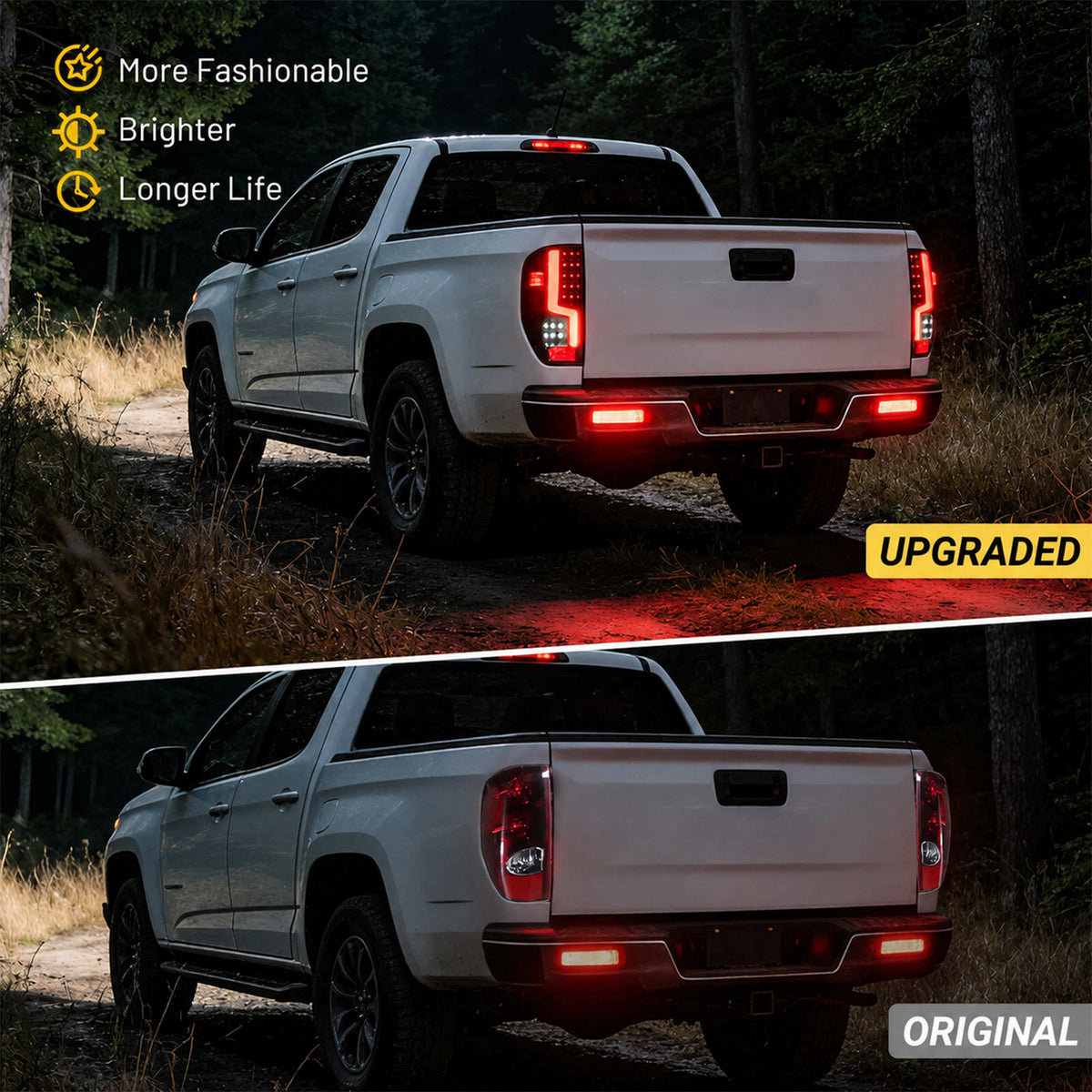 For 2004-2012 Chevy Colorado Smoked LED Tail Light Assembly Pair