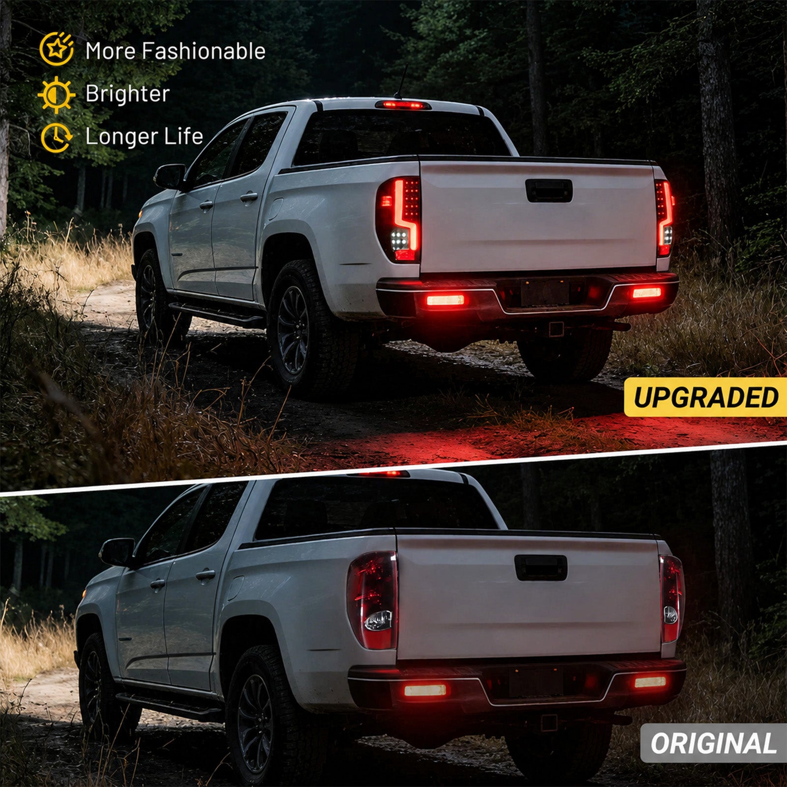 For 2004-2012 Chevy Colorado Smoked LED Tail Light Assembly Pair