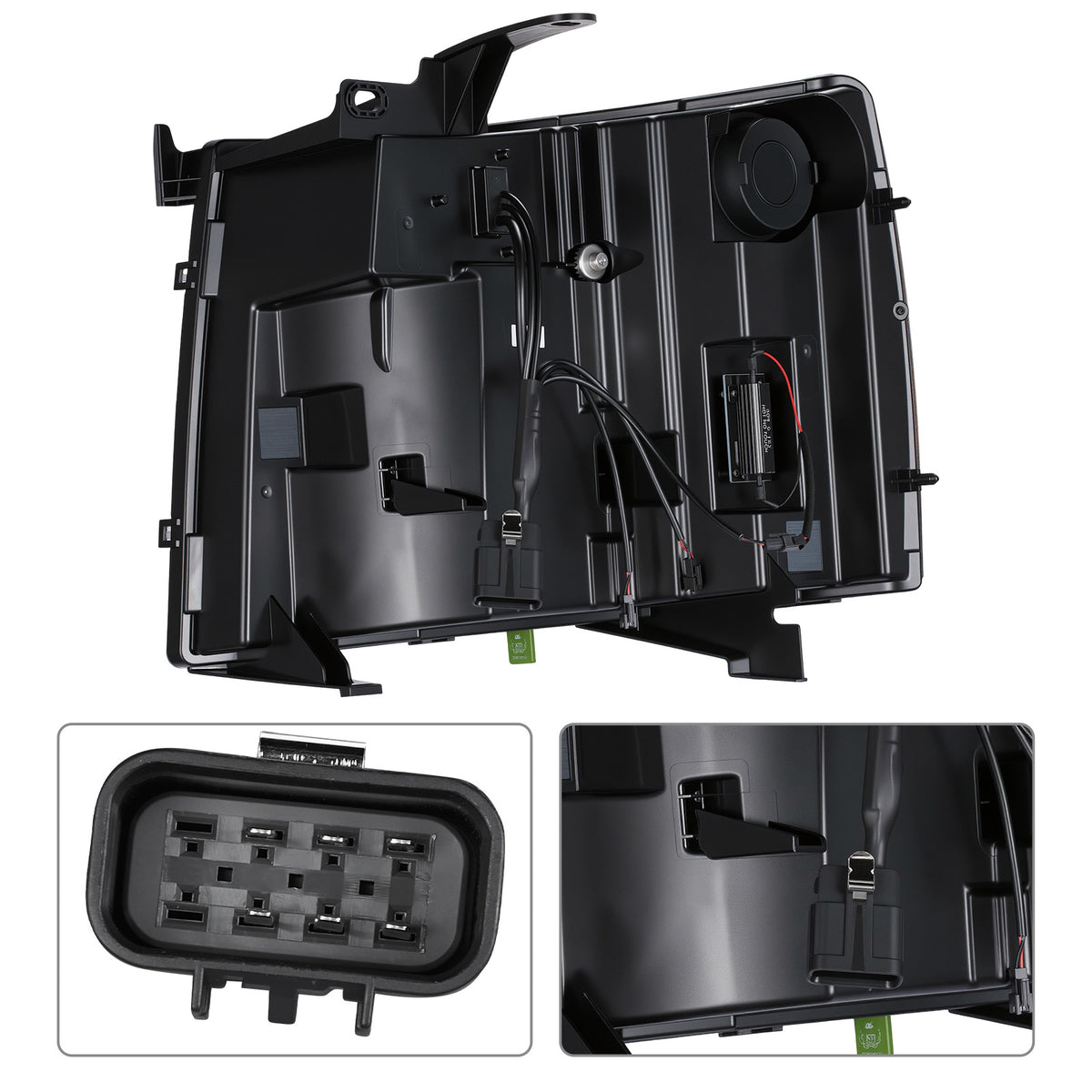 For 2007-2013 Chevy Silverado 1500 Black LED Headlights Assembly Pair