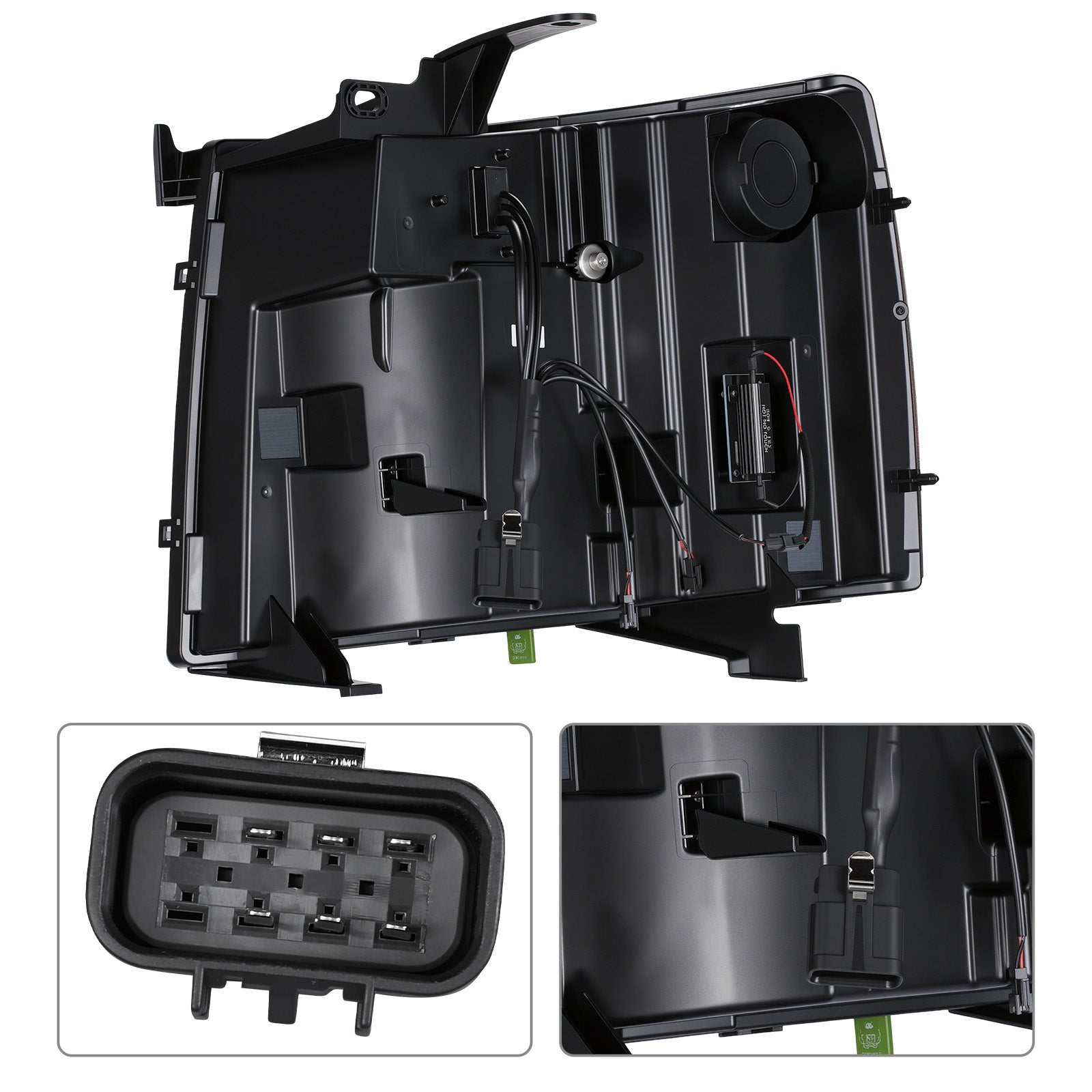 For 2007-2013 Chevy Silverado 1500 Black LED Headlights Assembly Pair
