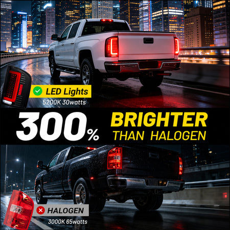 For 2007-2013 Chevy Silverado 1500 Smoked LED Tail Lights Assembly Pair