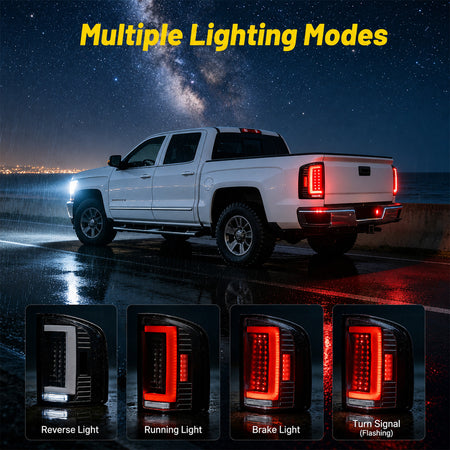 For 2007-2013 Chevy Silverado 1500 Smoked LED Tail Lights Assembly Pair