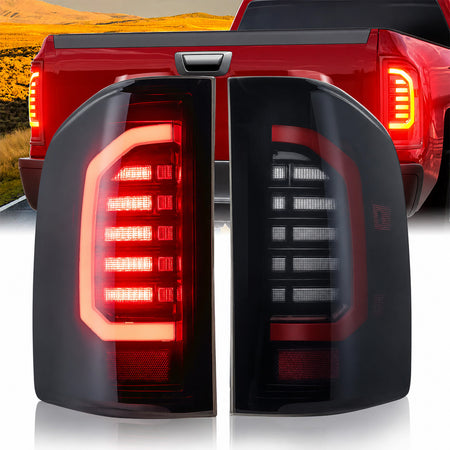 For 2007-2013 Chevy Silverado Smoked LED Tail Lights Assembly Pair