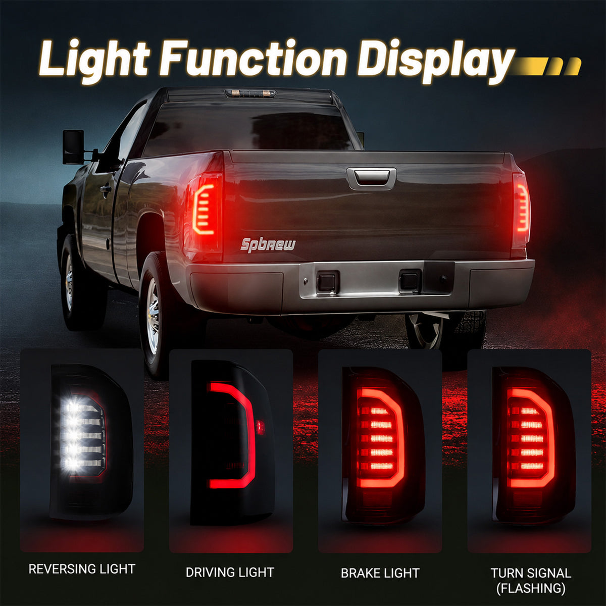 For 2007-2013 Chevy Silverado Smoked LED Tail Lights Assembly Pair