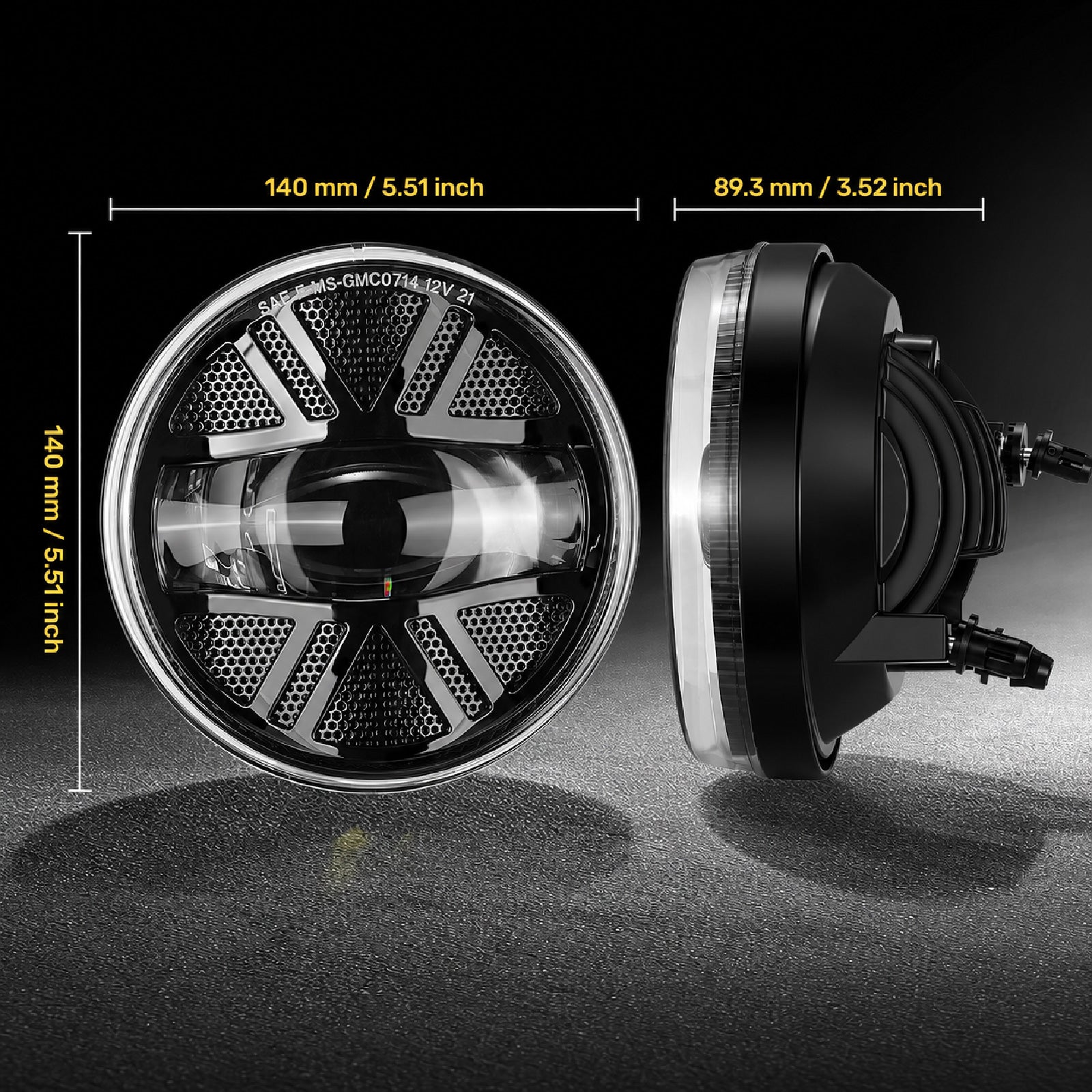 For 2007-2013 GMC Sierra 1500/2500HD/3500HD LED Fog Lights Assembly Pair