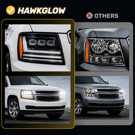 For 2007-2014 Chevy Tahoe/Avalanche/Suburban LED Headlights Assembly Pair