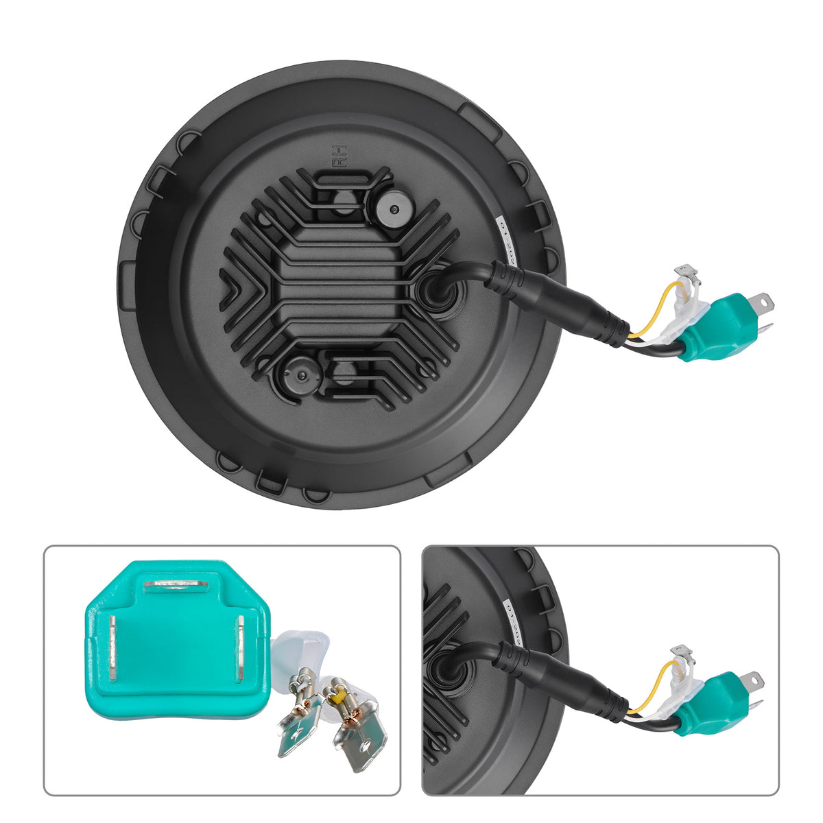 For 2007-2014 Jeep Wrangler 7 Inch Gradient Halo LED Headlights Assembly Pair