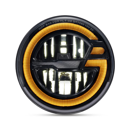 For 2007-2014 Jeep Wrangler 7 Inch Gradient Halo LED Headlights Assembly Pair