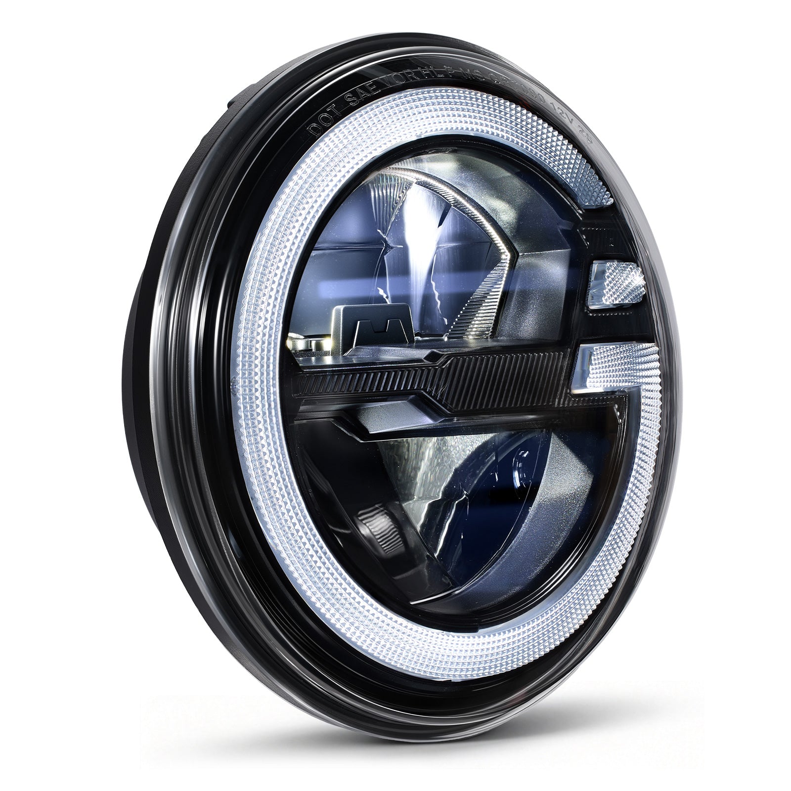 For 2007-2014 Jeep Wrangler 7 Inch Gradient Halo LED Headlights Assembly Pair
