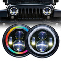 For-2007-2014-Jeep-Wrangler-7-Inch-RGB-Chasing-Halo-Headlights-Assembly-Pair