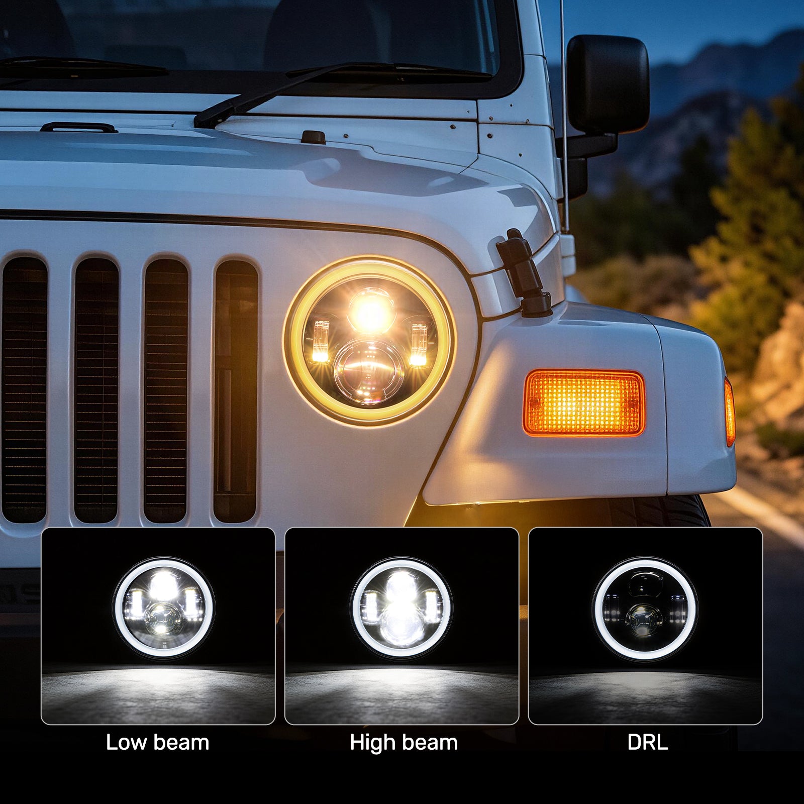 For-2007-2014-Jeep-Wrangler-7-Inch-RGB-Chasing-Halo-Headlights-Assembly-Pair