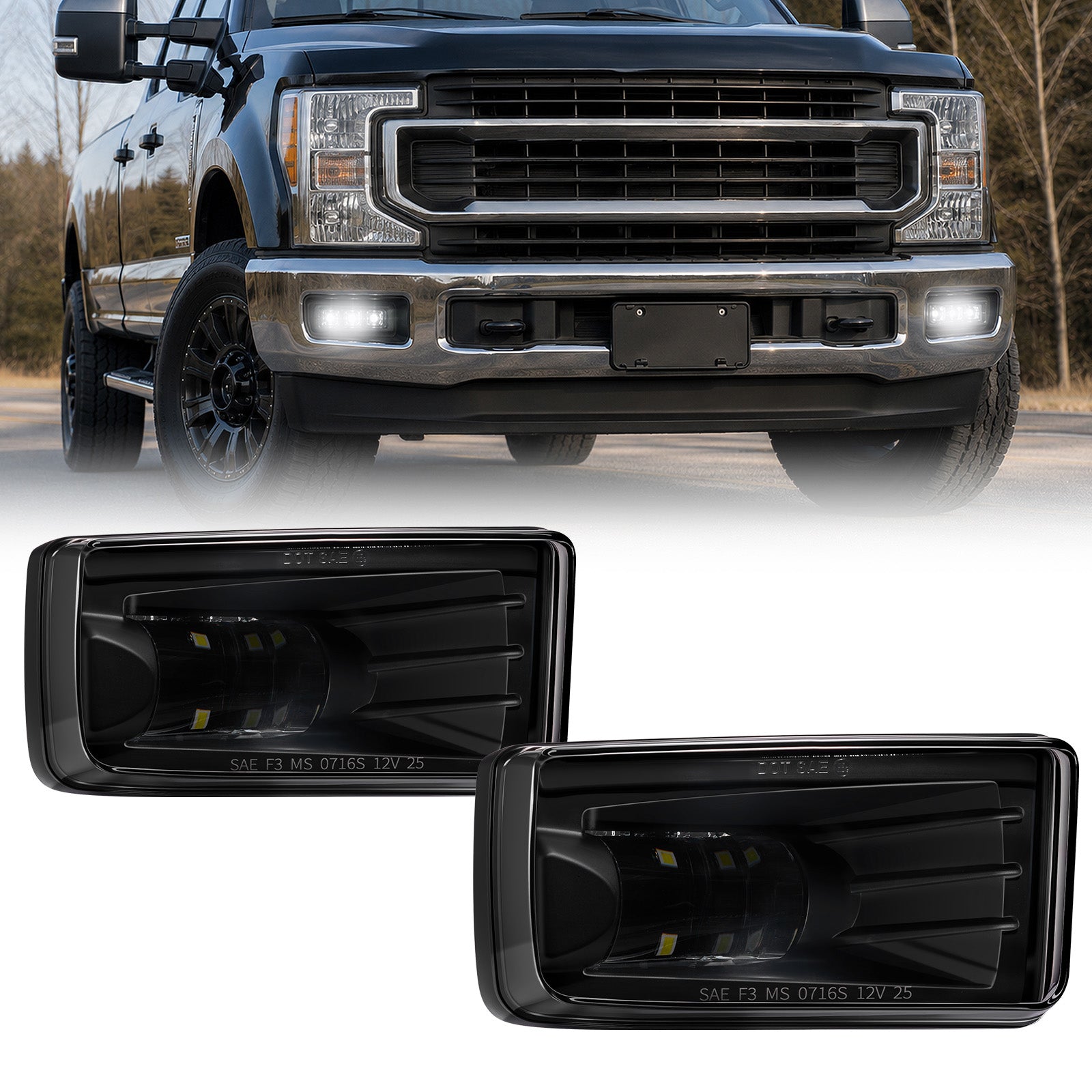 For 2007-2015 Chevy Avalanche Black LED Fog Lights Assembly Pair