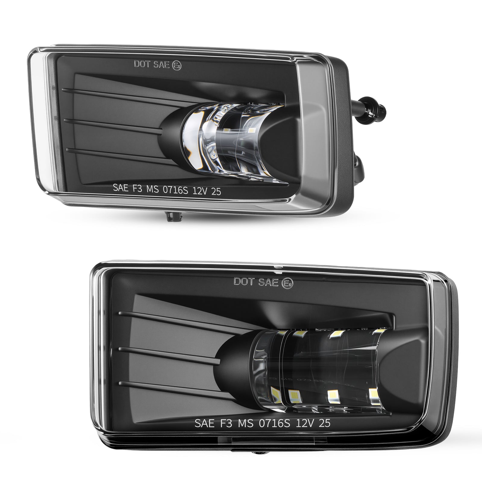 For 2007-2016 Chevy Silverado & 2015-2016 GMC Yukon Black LED Fog Lights Assembly Pair
