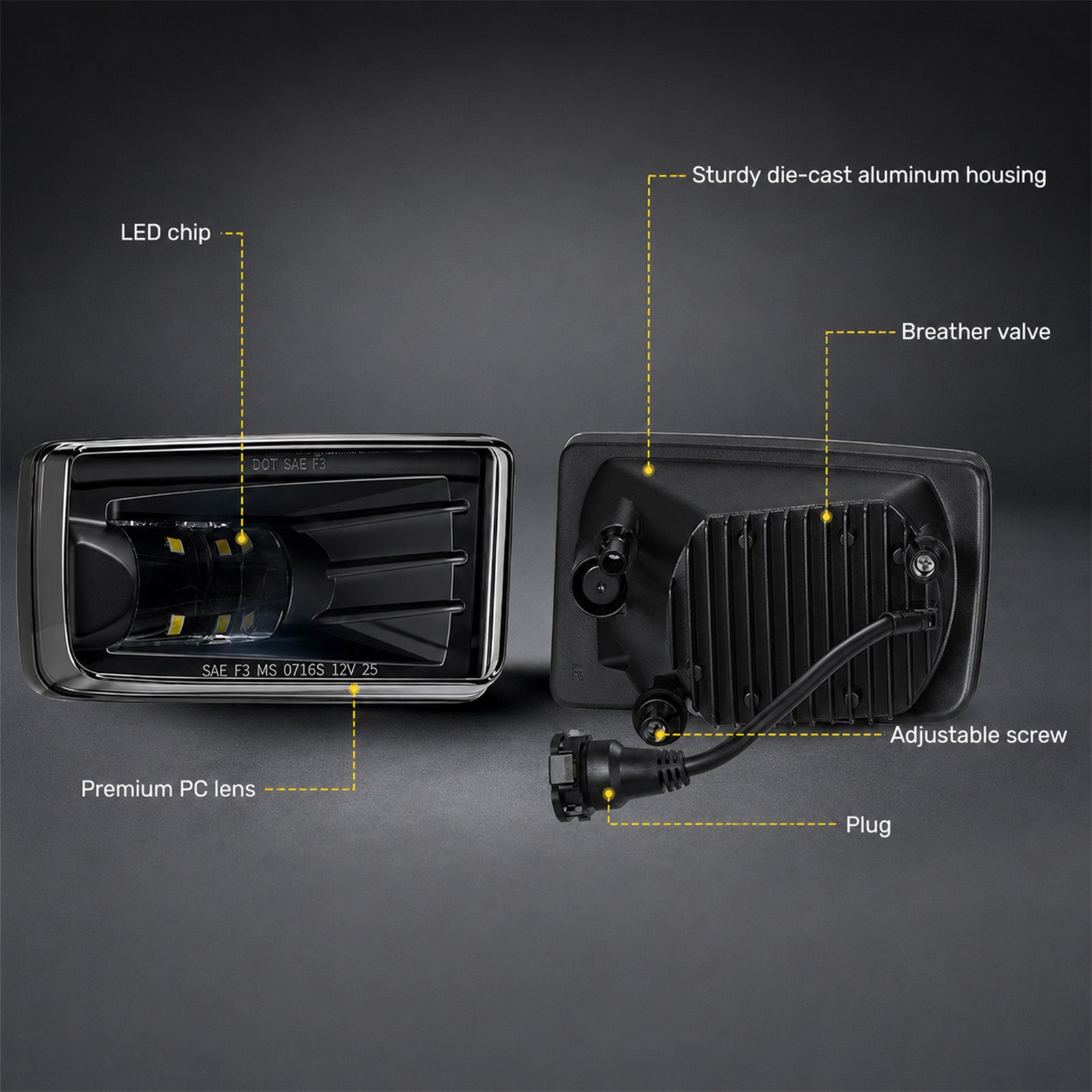 For 2007-2015 Chevy Avalanche Black LED Fog Lights Assembly Pair
