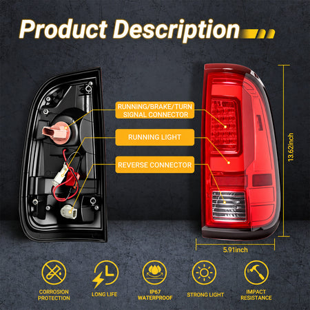 For 2008-2016 Ford Super Duty LED Tail Light Assembly Pair