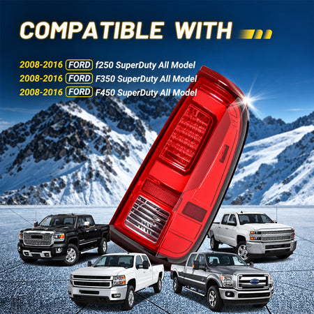 For 2008-2016 Ford Super Duty LED Tail Light Assembly Pair