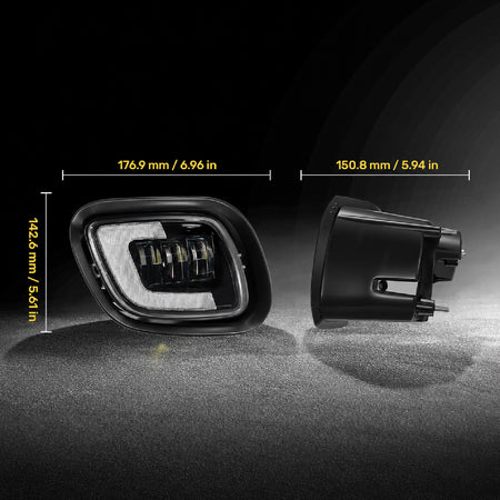 For 2008-2017 Freightliner Cascadia Truck LED Fog Lights Assembly Pair