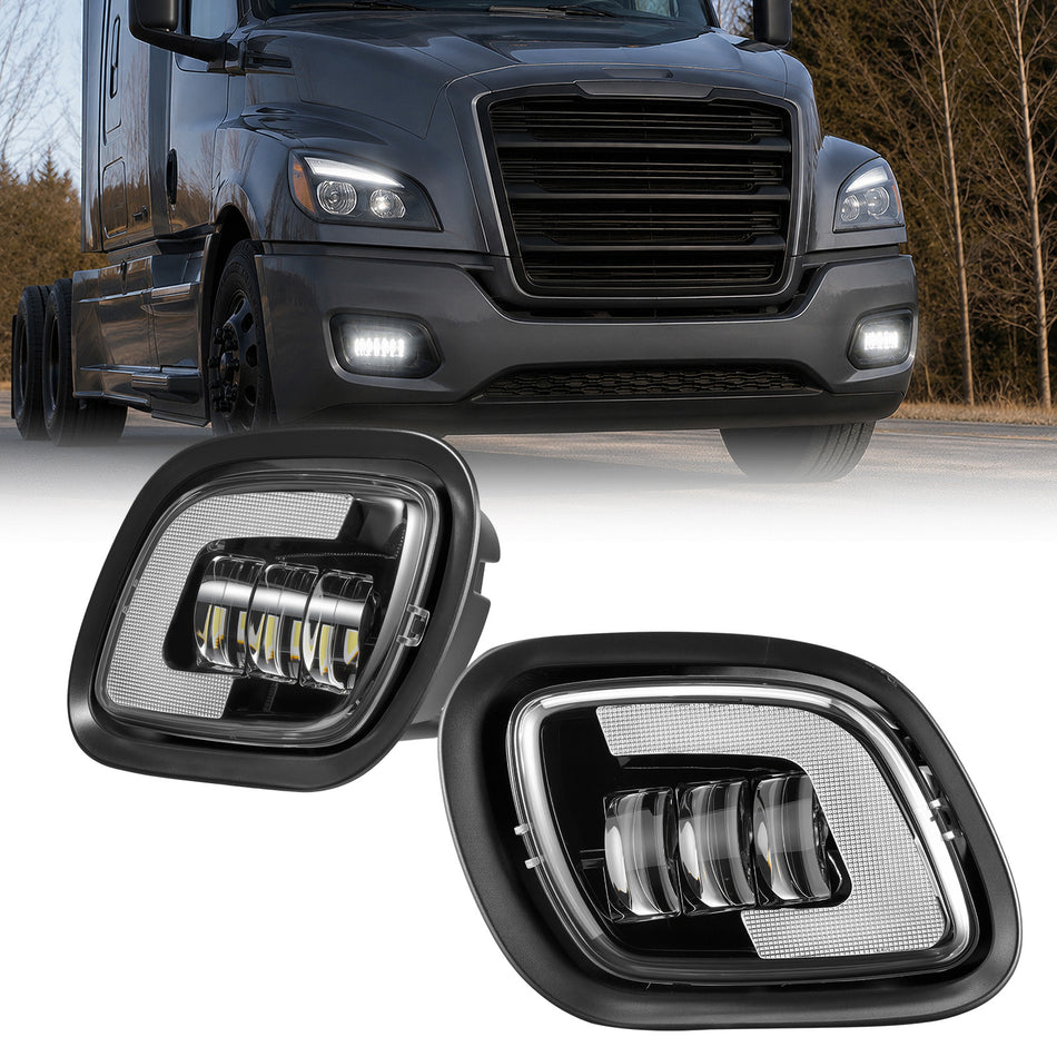 For 2008-2017 Freightliner Cascadia LED Fog Lights Assembly Pair