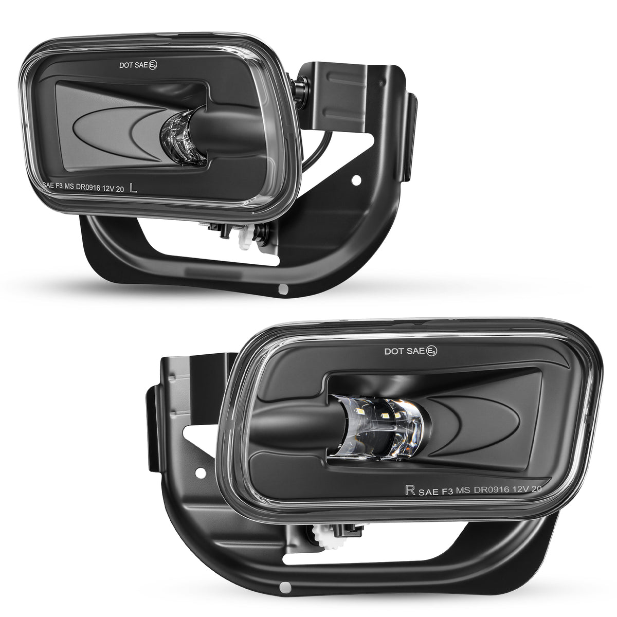 For 2009-2017 Dodge Ram Black LED Fog Lights Assembly Pair
