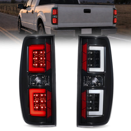For 2009-2014 Ford F150 Clear Housing LED Tail Light Assembly Pair