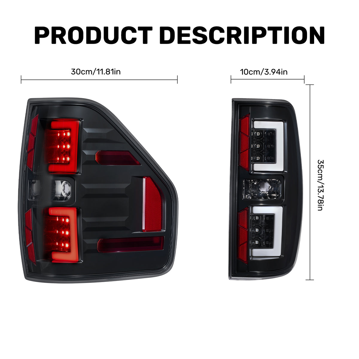 For 2009-2014 Ford F150 Clear Housing LED Tail Light Assembly Pair