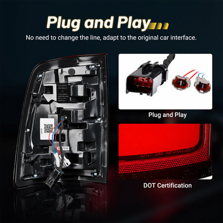 For 2009-2018 Dodge Ram 1500/2500/3500 LED Tail Lights Assembly Pair