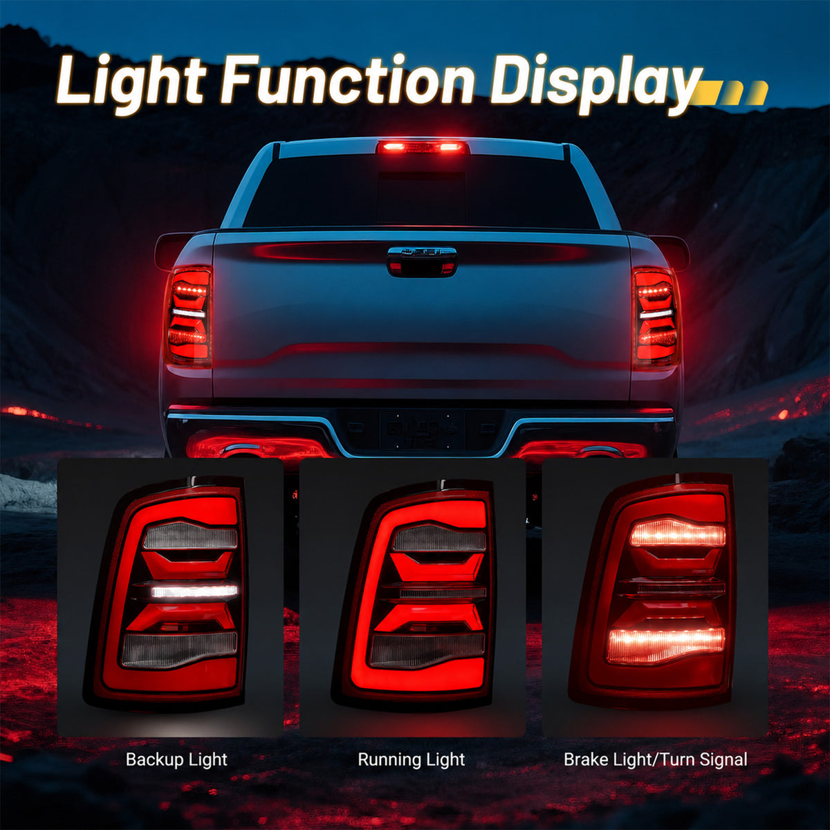 For 2009-2018 Dodge Ram 1500/2500/3500 LED Tail Lights Assembly Pair