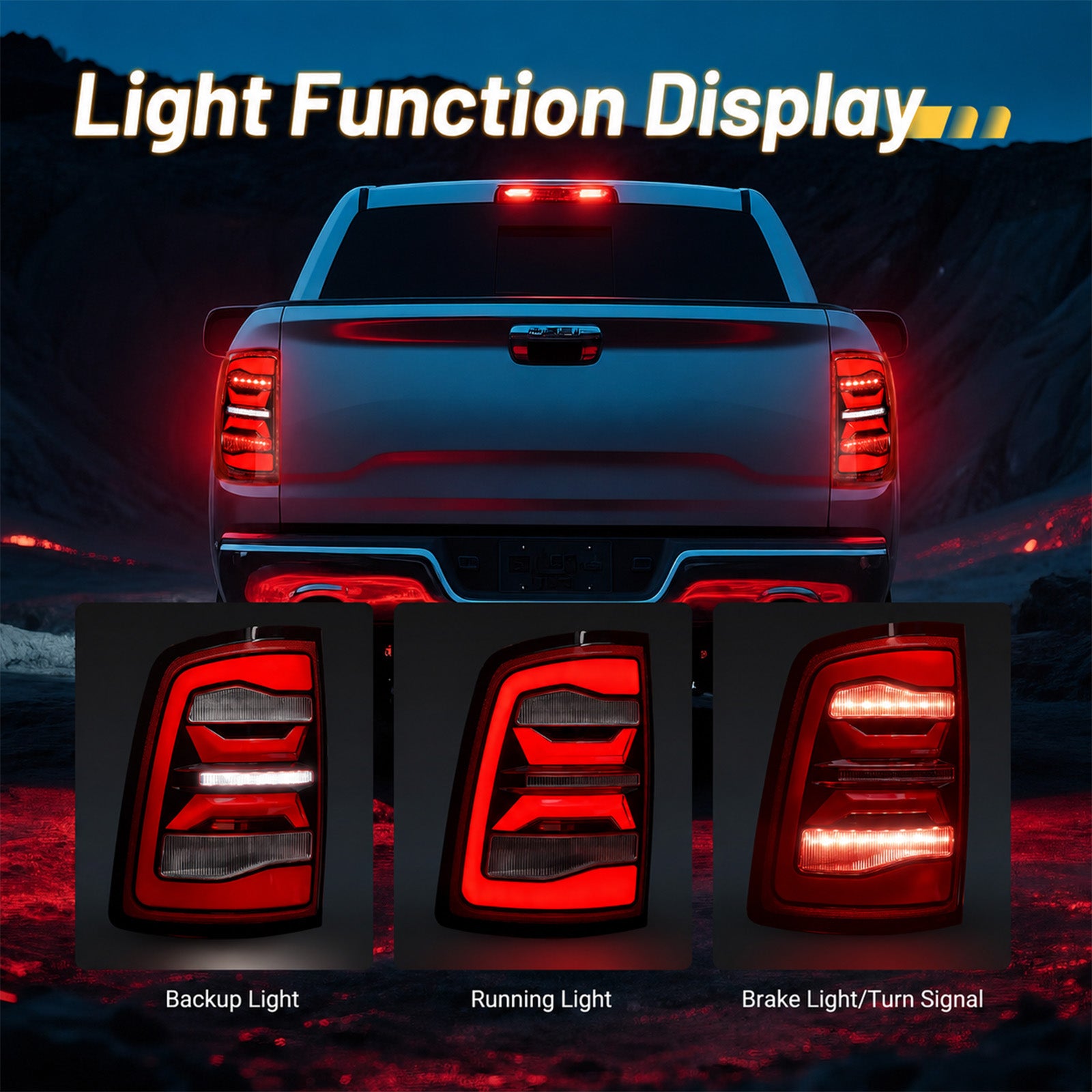 For 2009-2018 Dodge Ram 1500/2500/3500 LED Tail Lights Assembly Pair