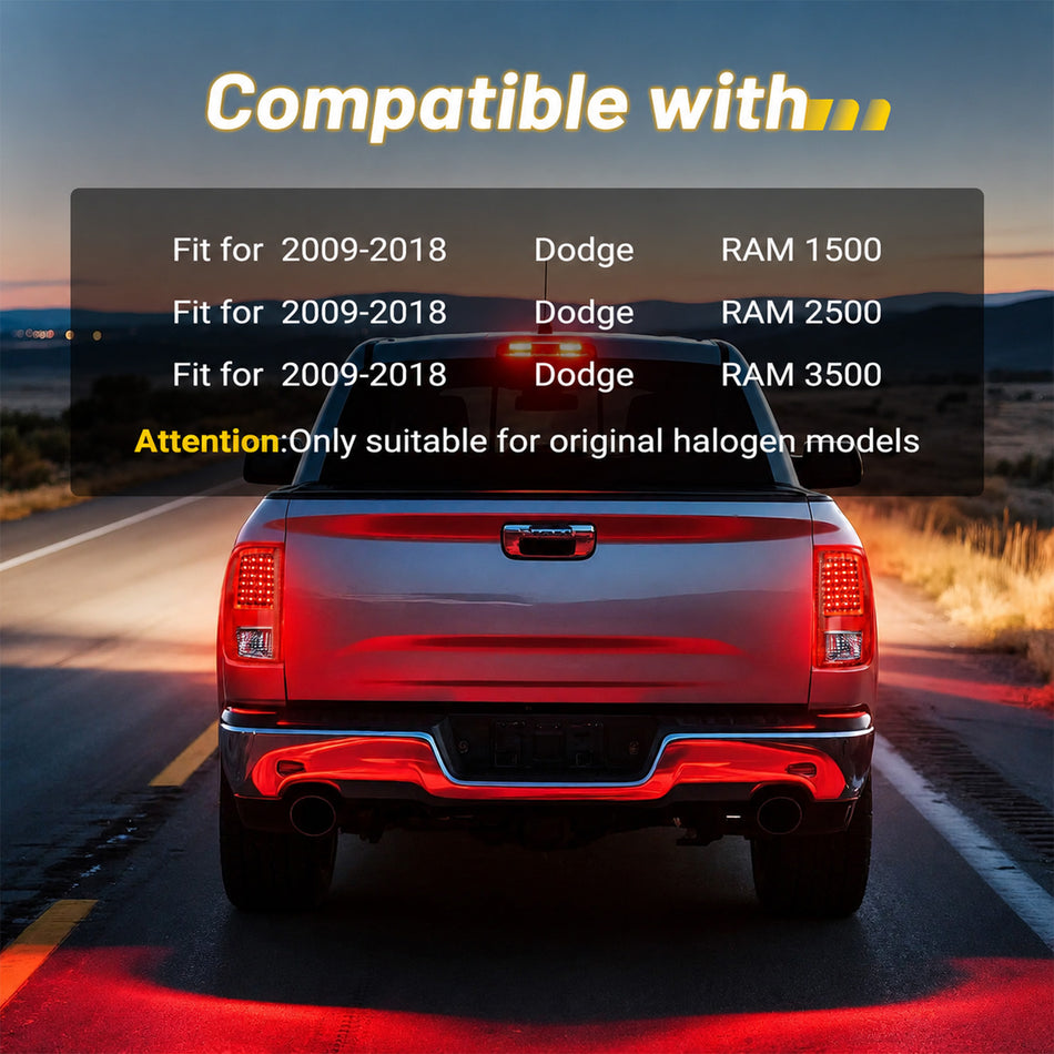 For 2009-2018 Dodge Ram 1500/2500/3500 LED Tail Lights Assembly Pair