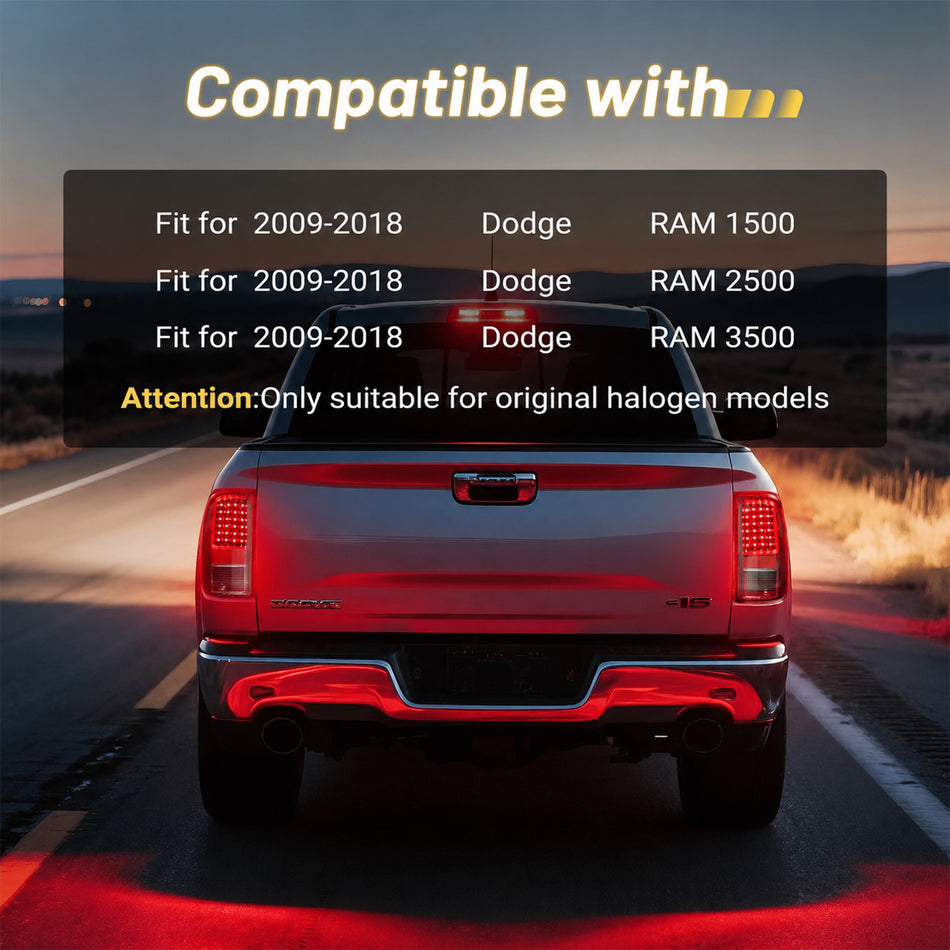 For 2009-2018 Dodge Ram 1500/2500/3500 LED Tail Lights Assembly Pair