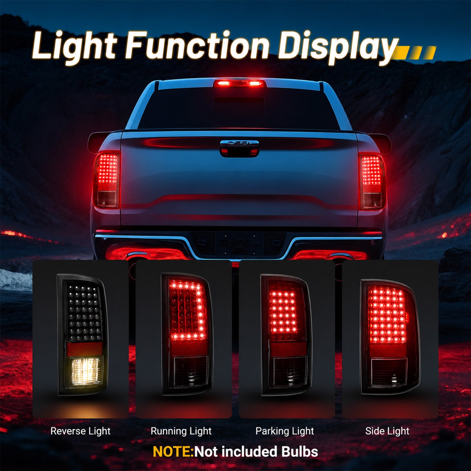 For 2009-2018 Dodge Ram 1500/2500/3500 LED Tail Lights Assembly Pair