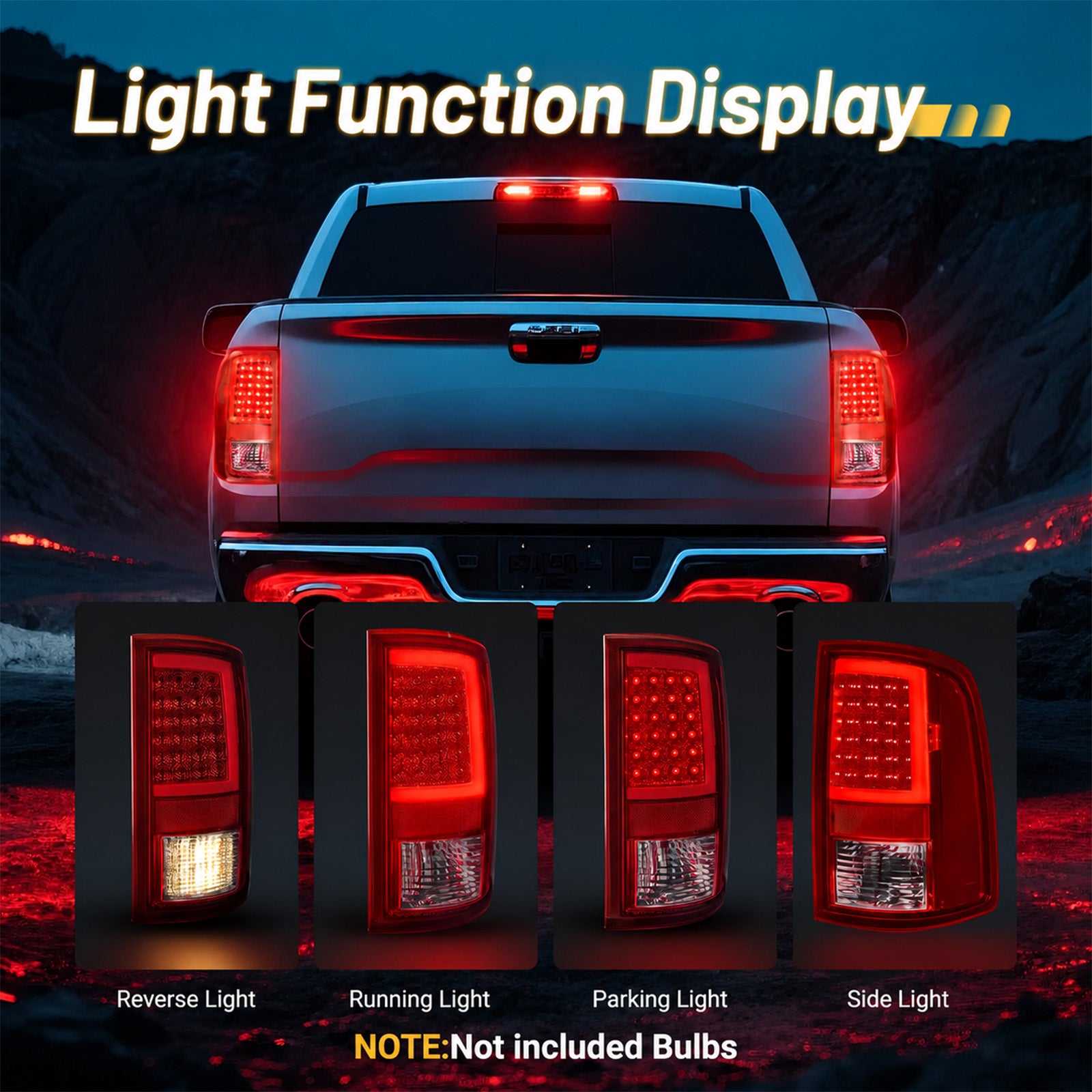 For 2009-2018 Dodge Ram 1500/2500/3500 LED Tail Lights Assembly Pair