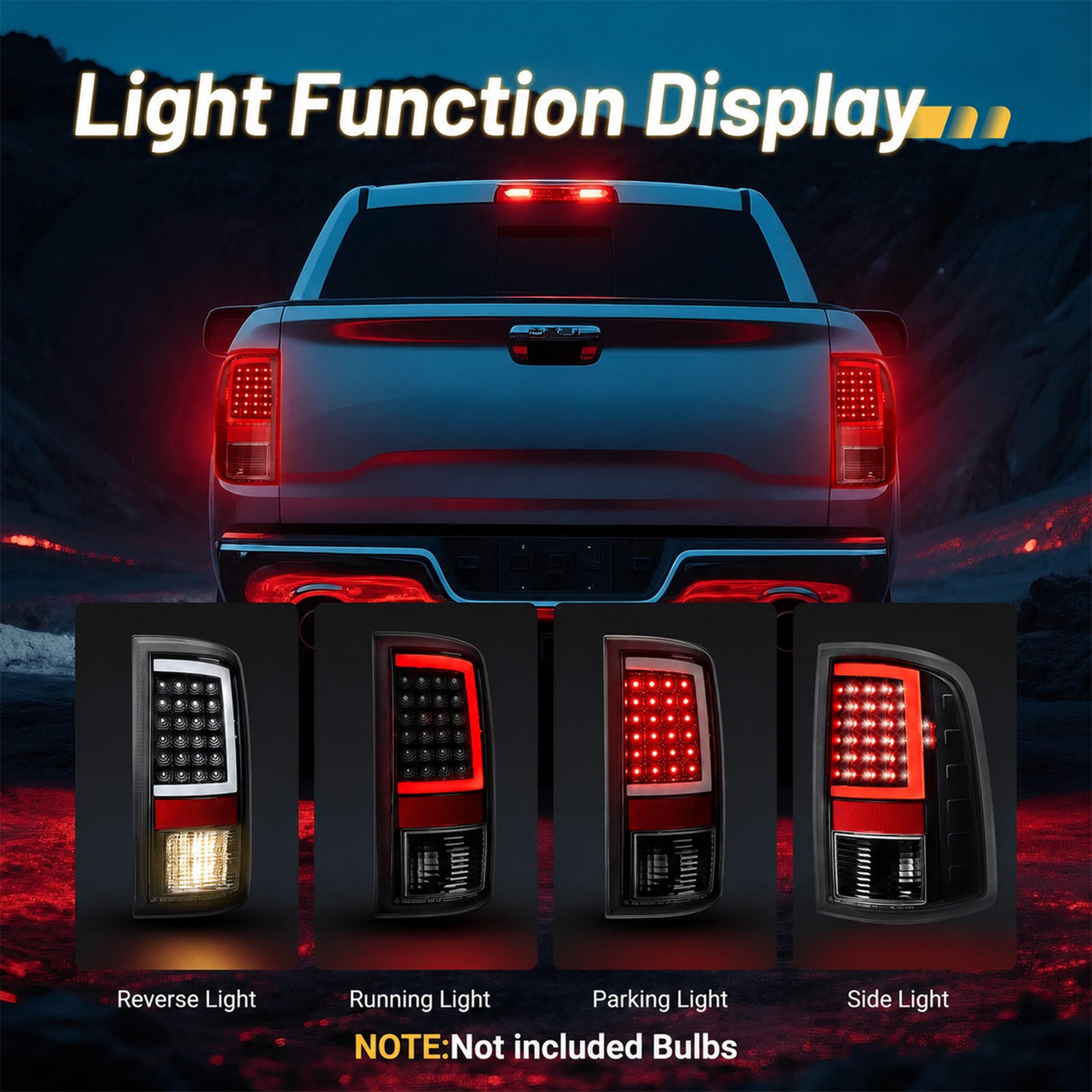 For 2009-2018 Dodge Ram 1500/2500/3500 LED Tail Lights Assembly Pair