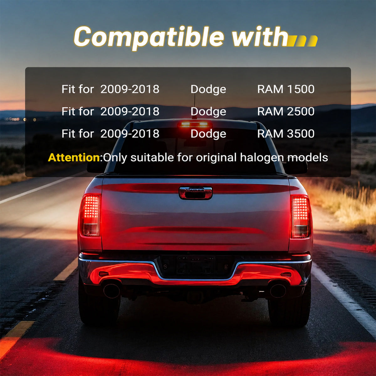 For 2009-2018 Dodge Ram 1500/2500/3500 LED Tail Lights Assembly Pair