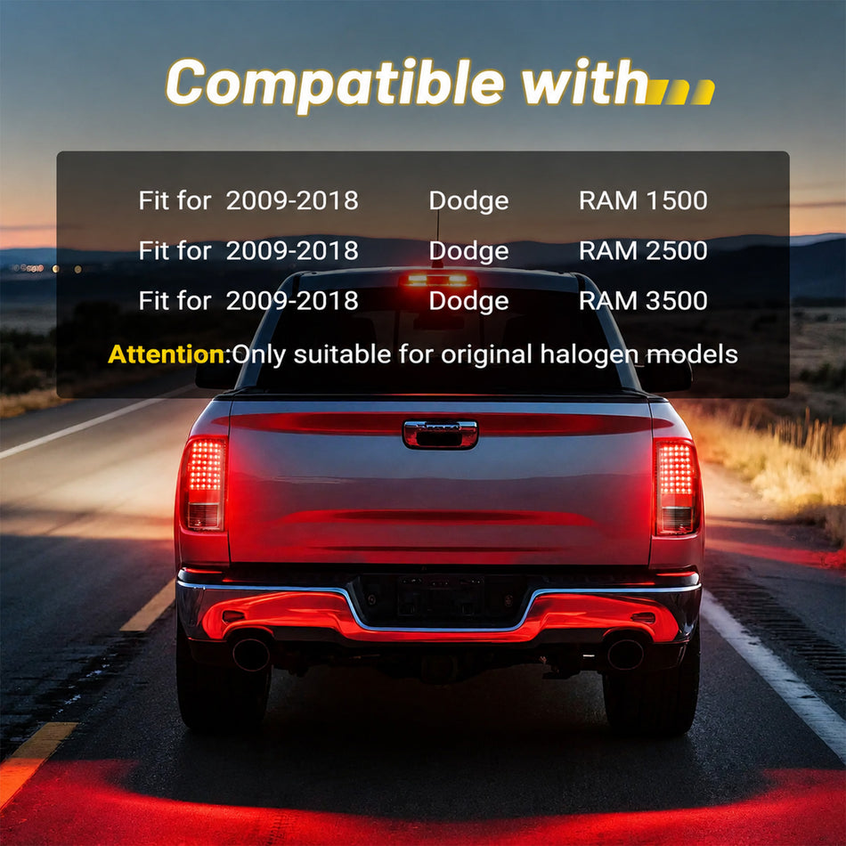 For 2009-2018 Dodge Ram 1500/2500/3500 LED Tail Lights Assembly Pair