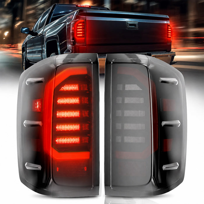 For 2014-2019 Chevy Silverado 1500/2500/3500HD LED Tail Light Assembly Pair