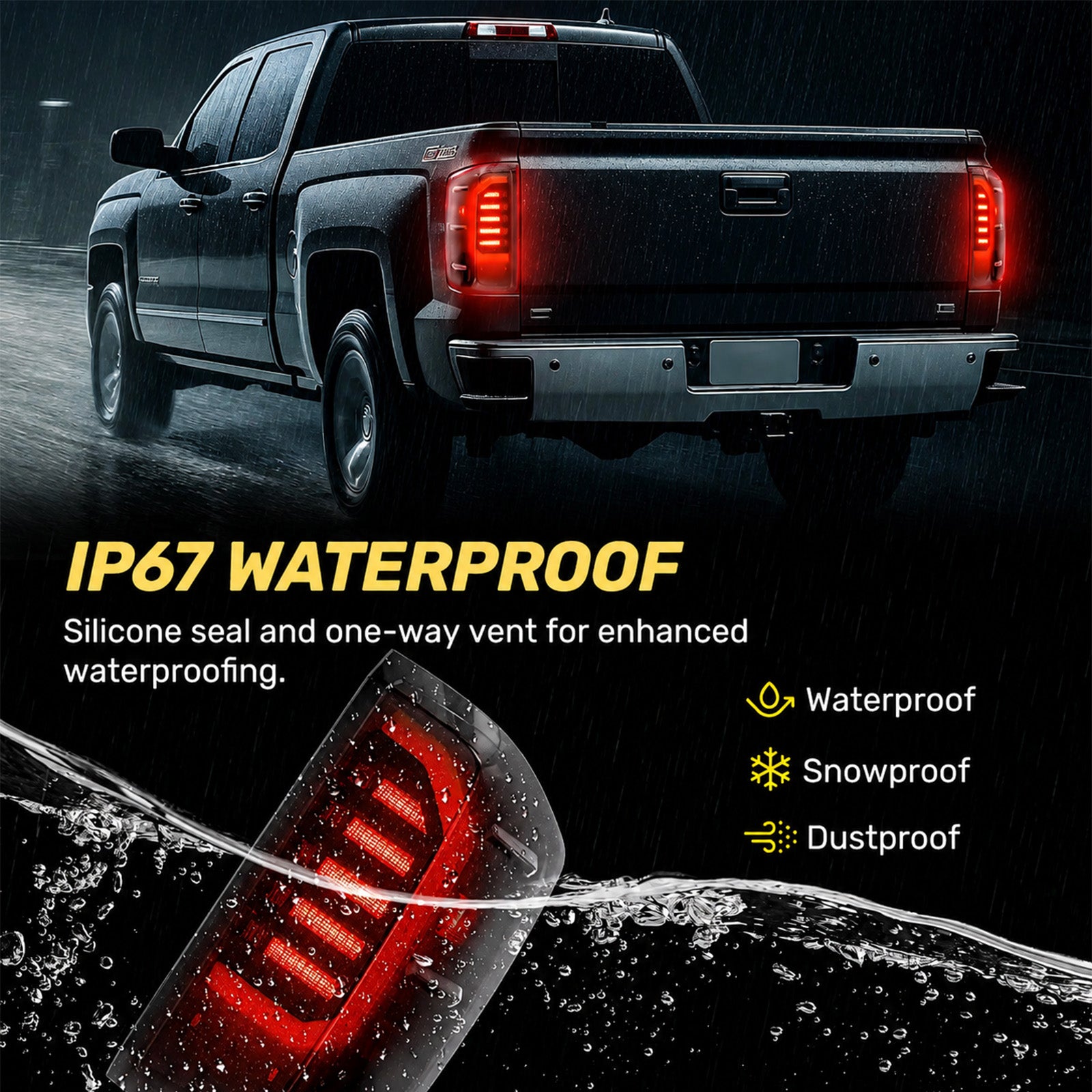 For 2014-2019 Chevy Silverado 1500/2500/3500HD LED Tail Light Assembly Pair