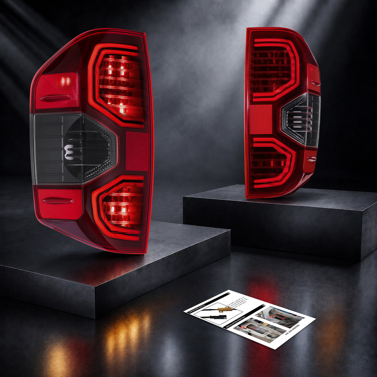 For 2014-2022 Toyota Tundra Red LED Tail Light Assembly Pair