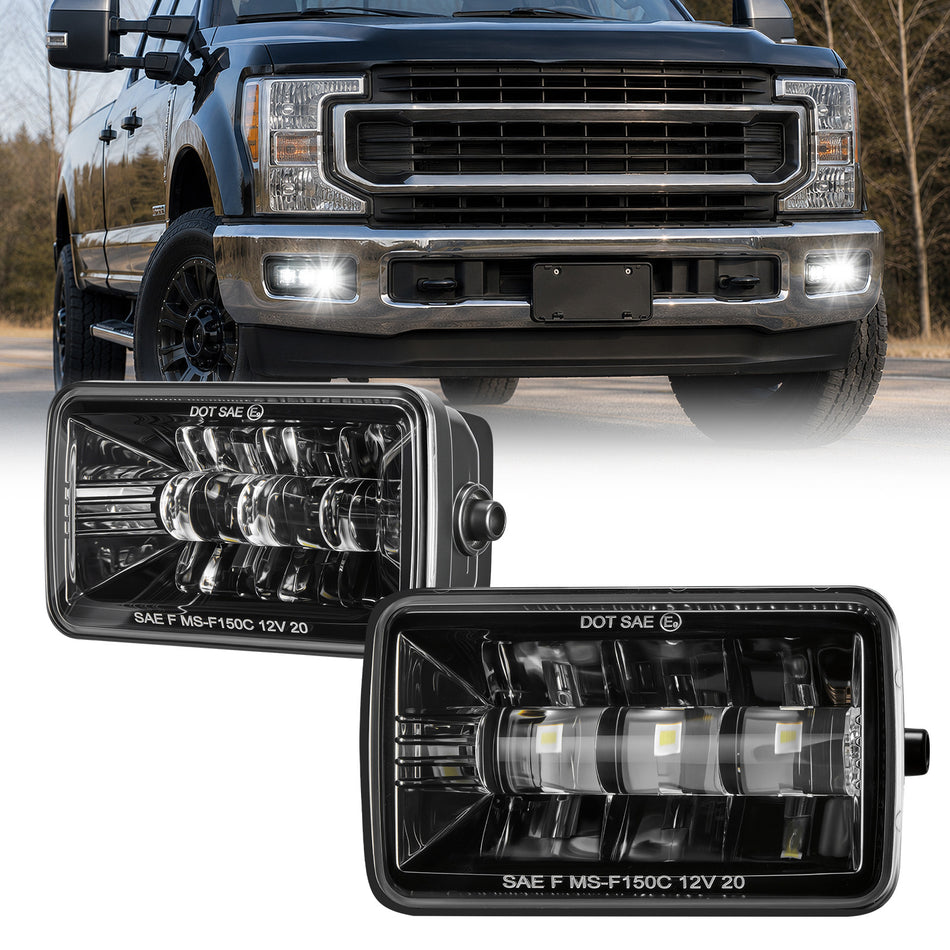 For 2015-2019 Ford F150 Black LED Fog Lights Assembly Pair