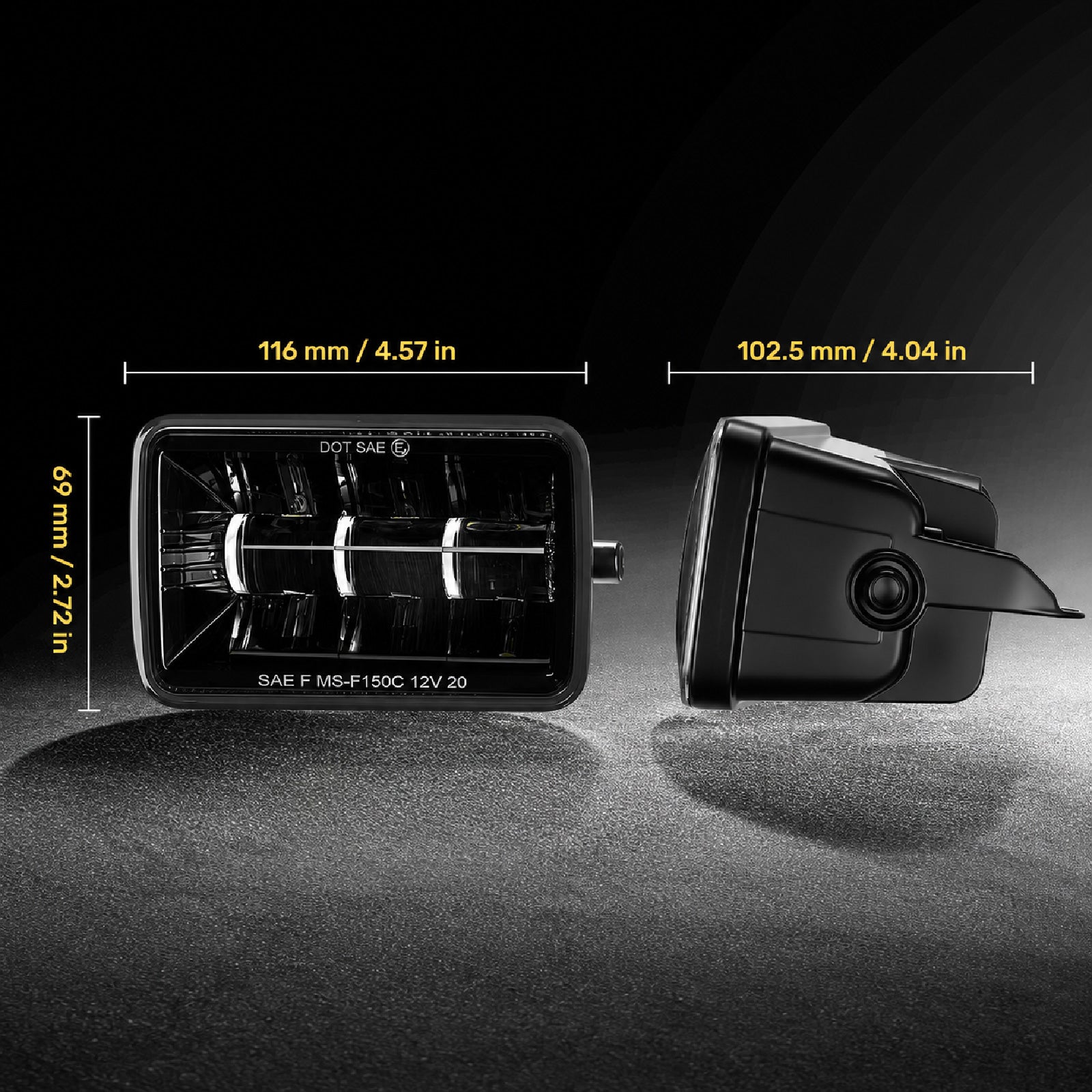For 2015-2019 Ford F-150 Black LED Fog Lights Assembly Pair
