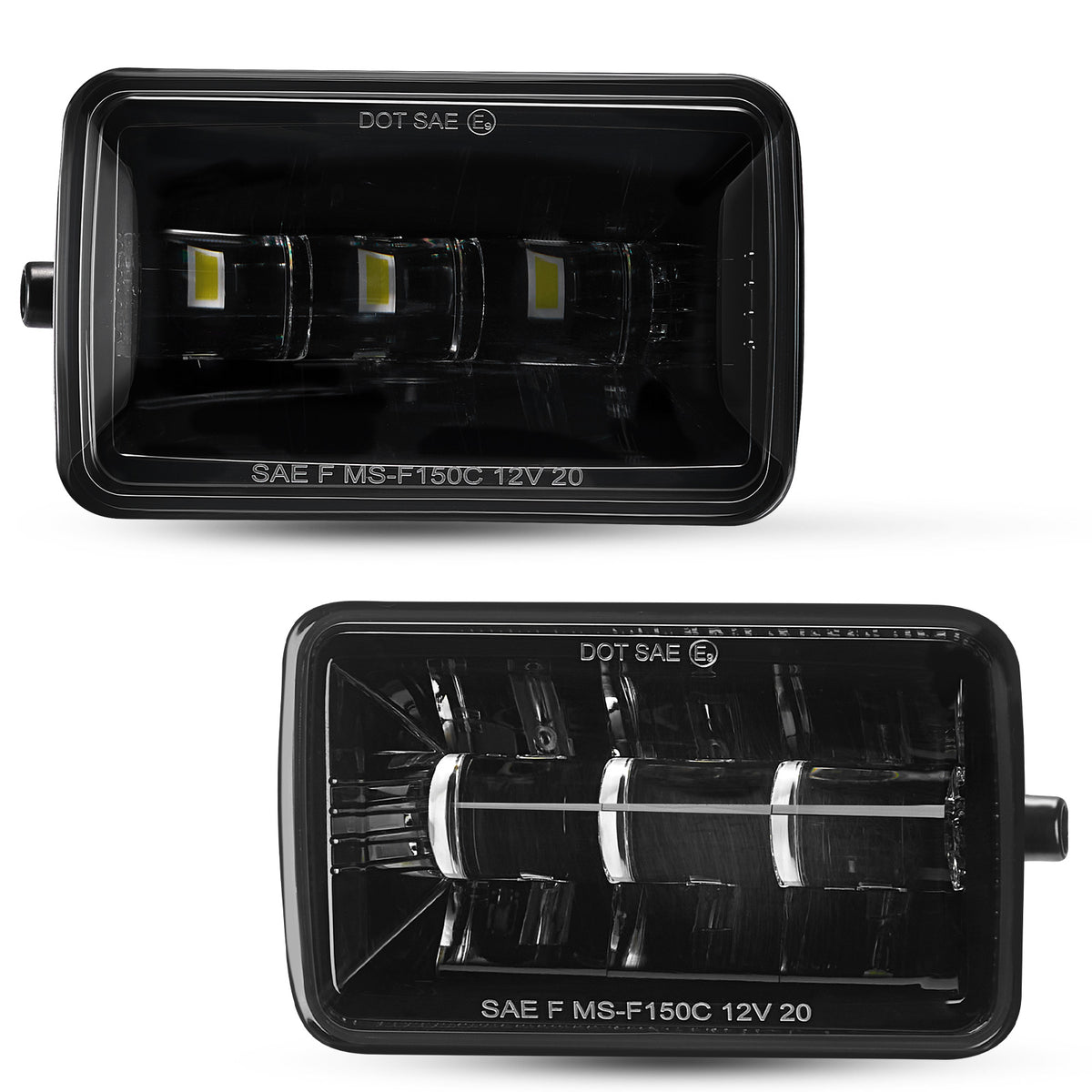 For 2015-2019 Ford F-150 Black LED Fog Lights Assembly Pair