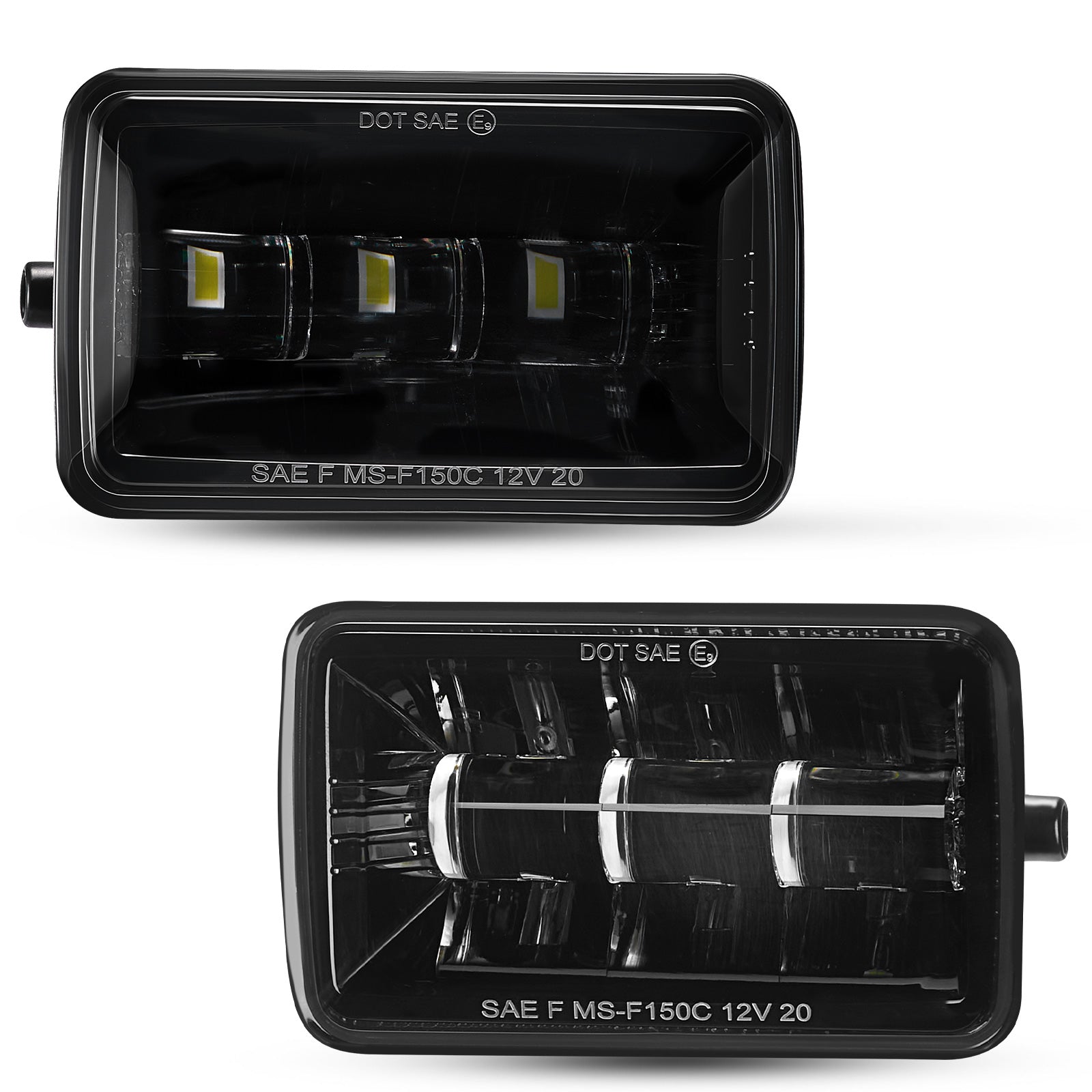 For 2015-2019 Ford F-150 Black LED Fog Lights Assembly Pair